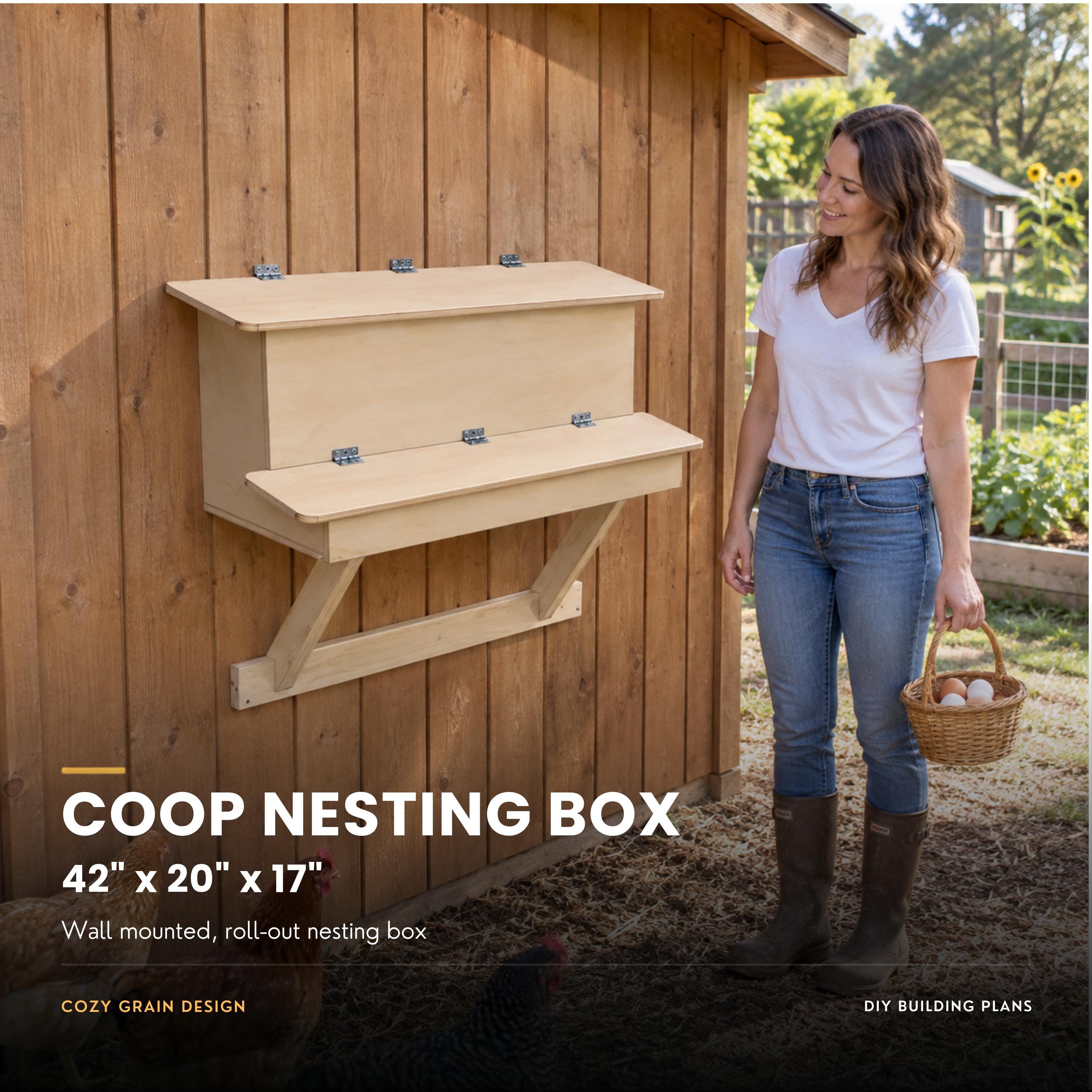 3-Bay Roll-Out Chicken Coop Nesting Box Plans | Digital Guide & DXF