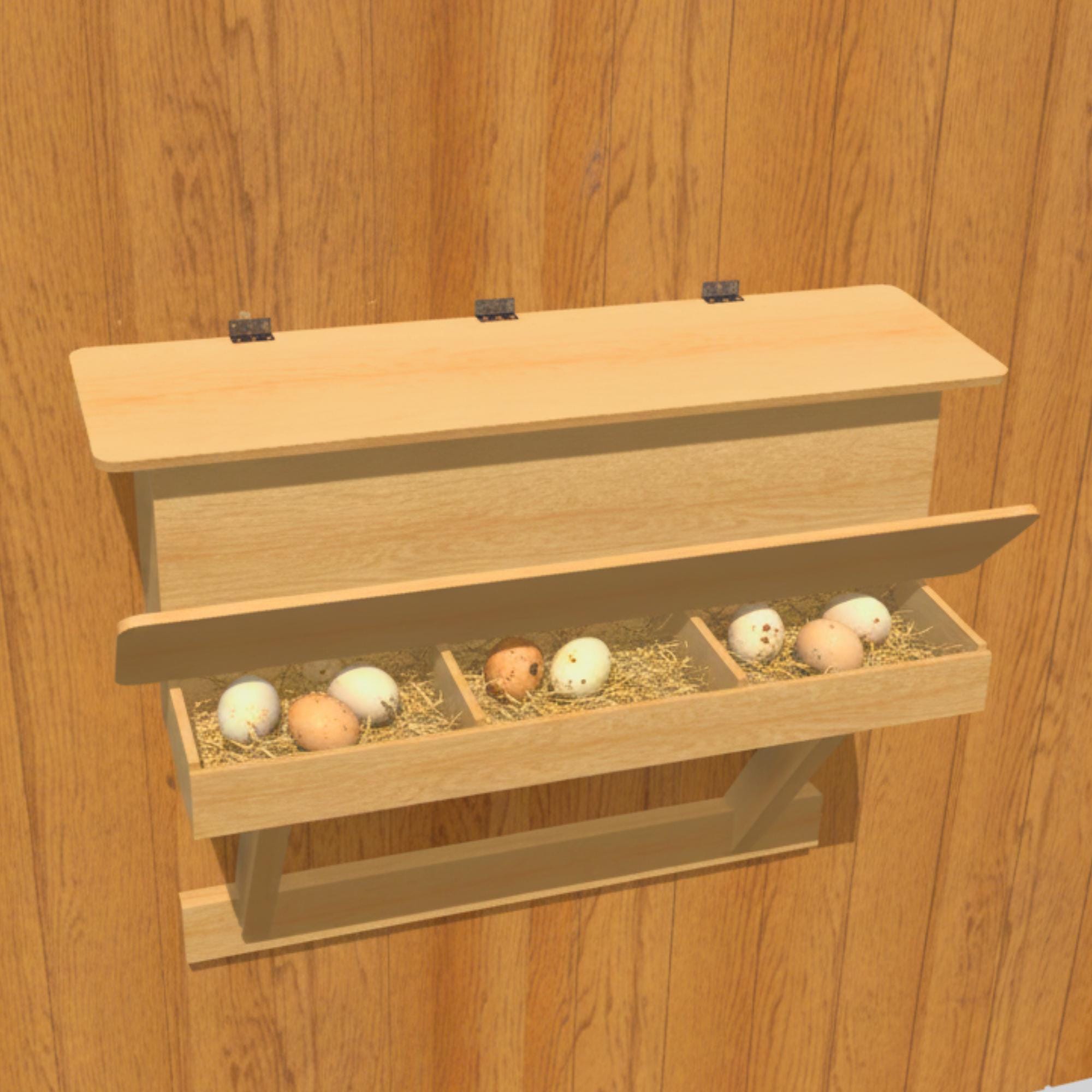 Coop-Mounted Roll-Out Nesting Box CNC Files, DXF STL Router Plans for Clean Egg Collection image 6