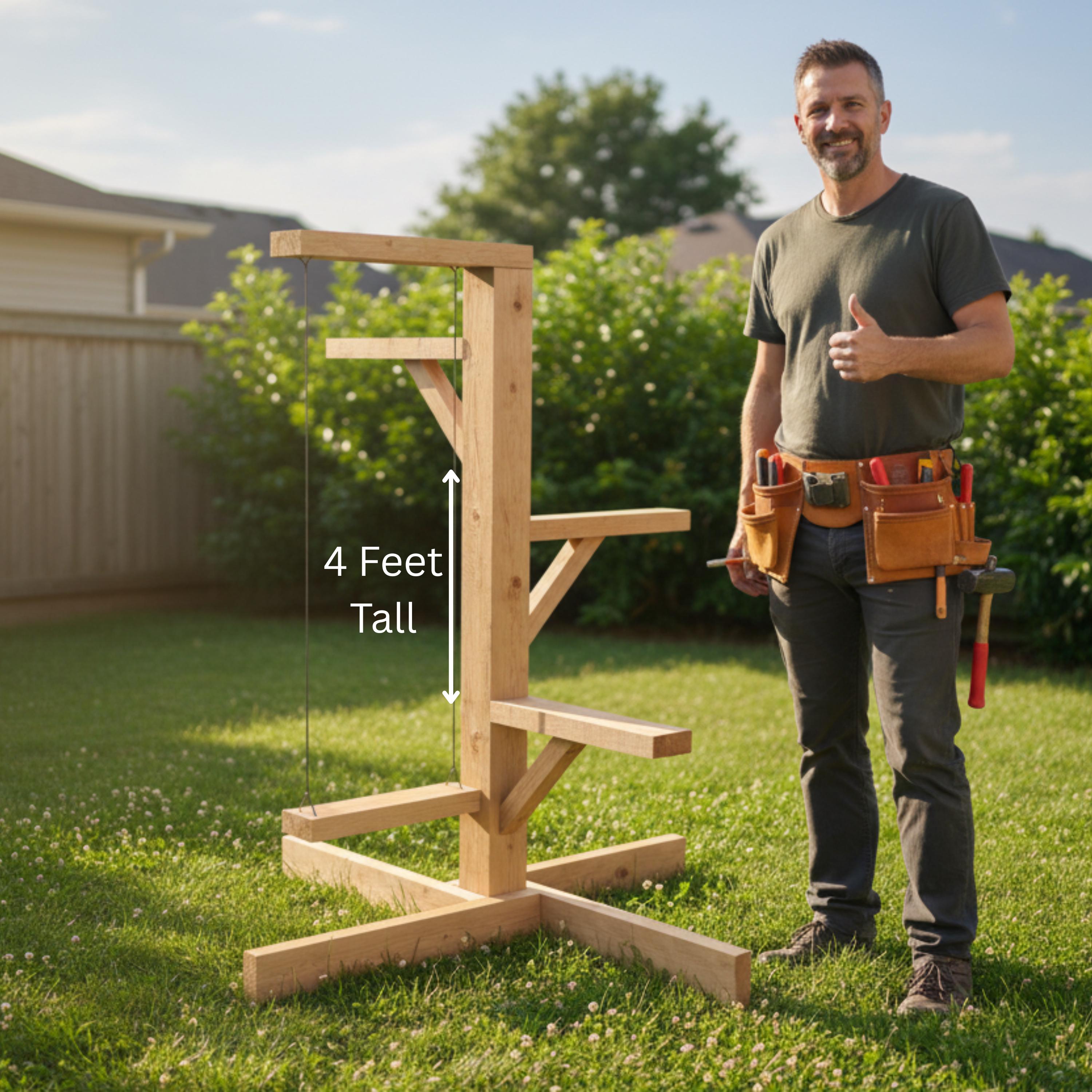 Chicken Tower Plans 4-Foot, Coop Enrichment Perch with Swing, Bored Hens No More DIY PDF Download image 4