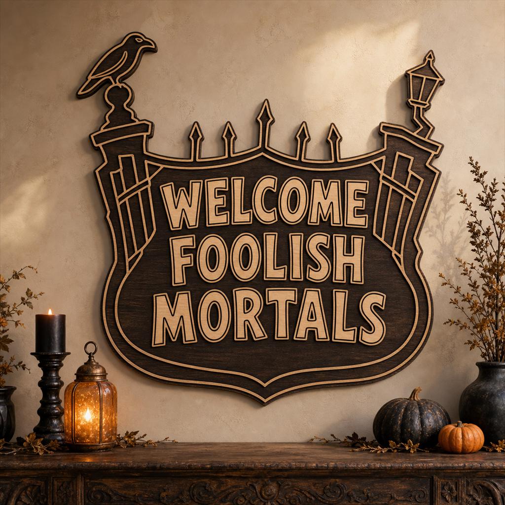 Funny Haunted Sign SVG DXF Bundle, 4 CNC Laser Cut Files image 3
