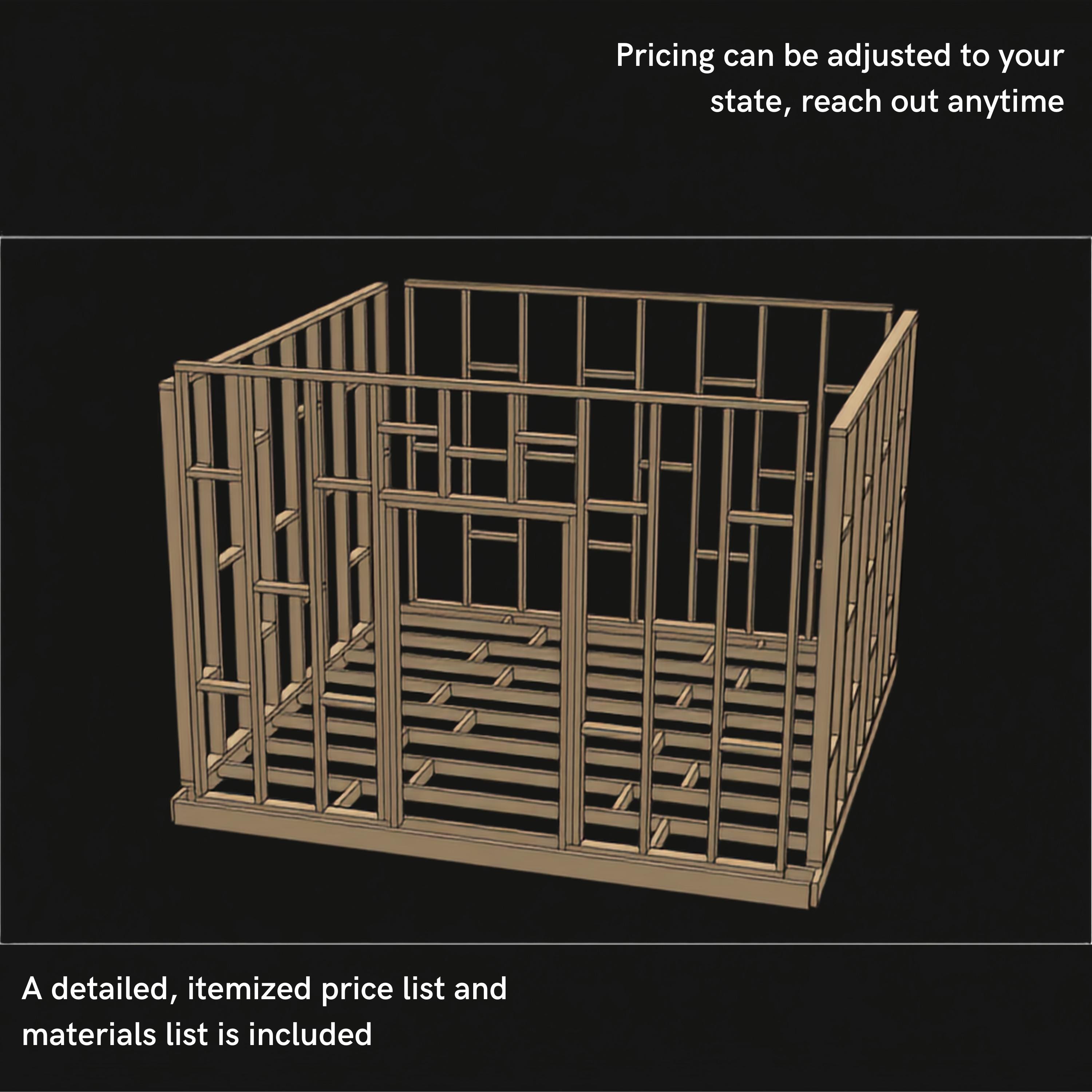 36x24x10 Pole Barn and 12x12 Tack Room Plans | Digital Building Guide Bundle image 7