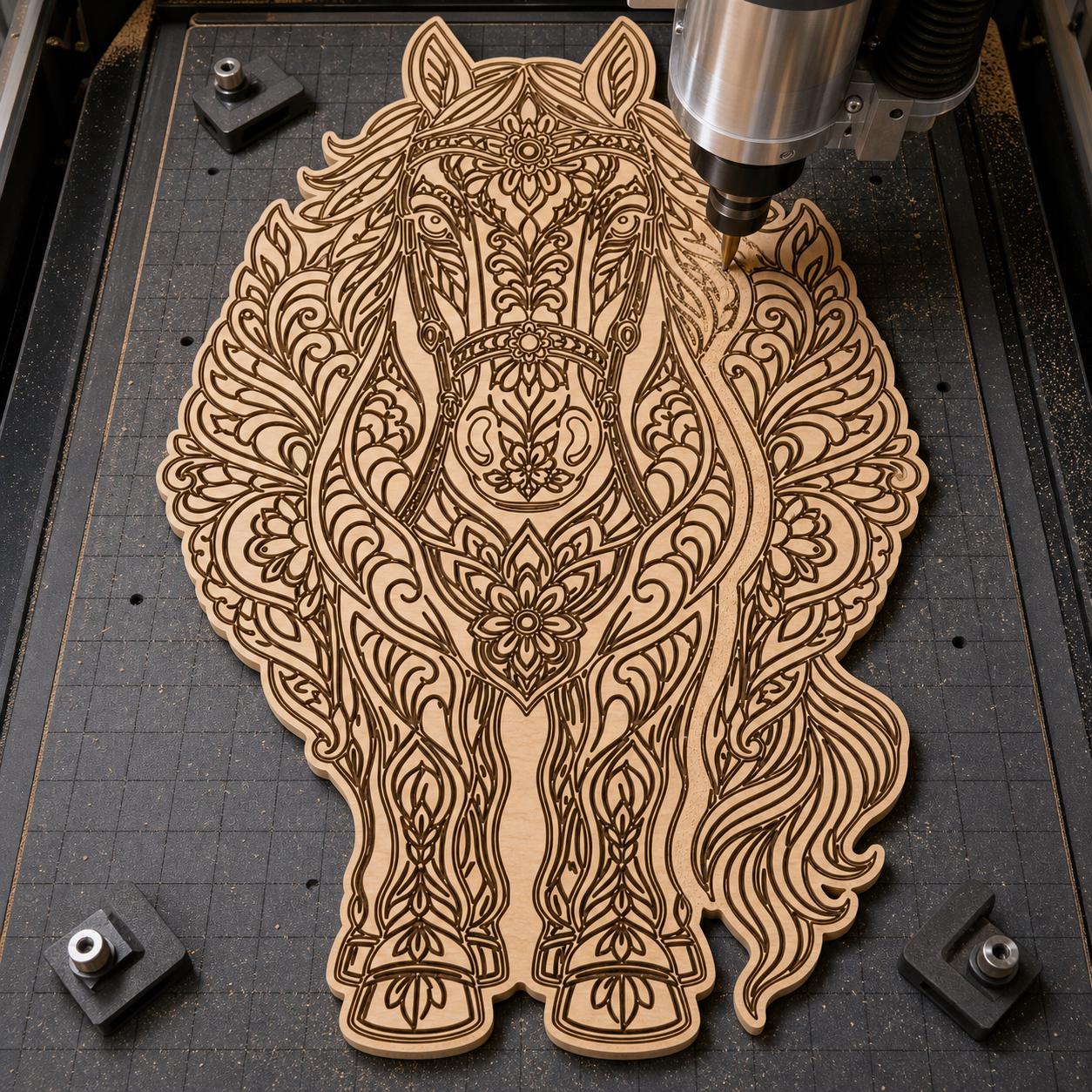 Horse SVG DXF Bundle, 4 CNC Cut Files for Laser, Router, Glowforge, Cricut image 5