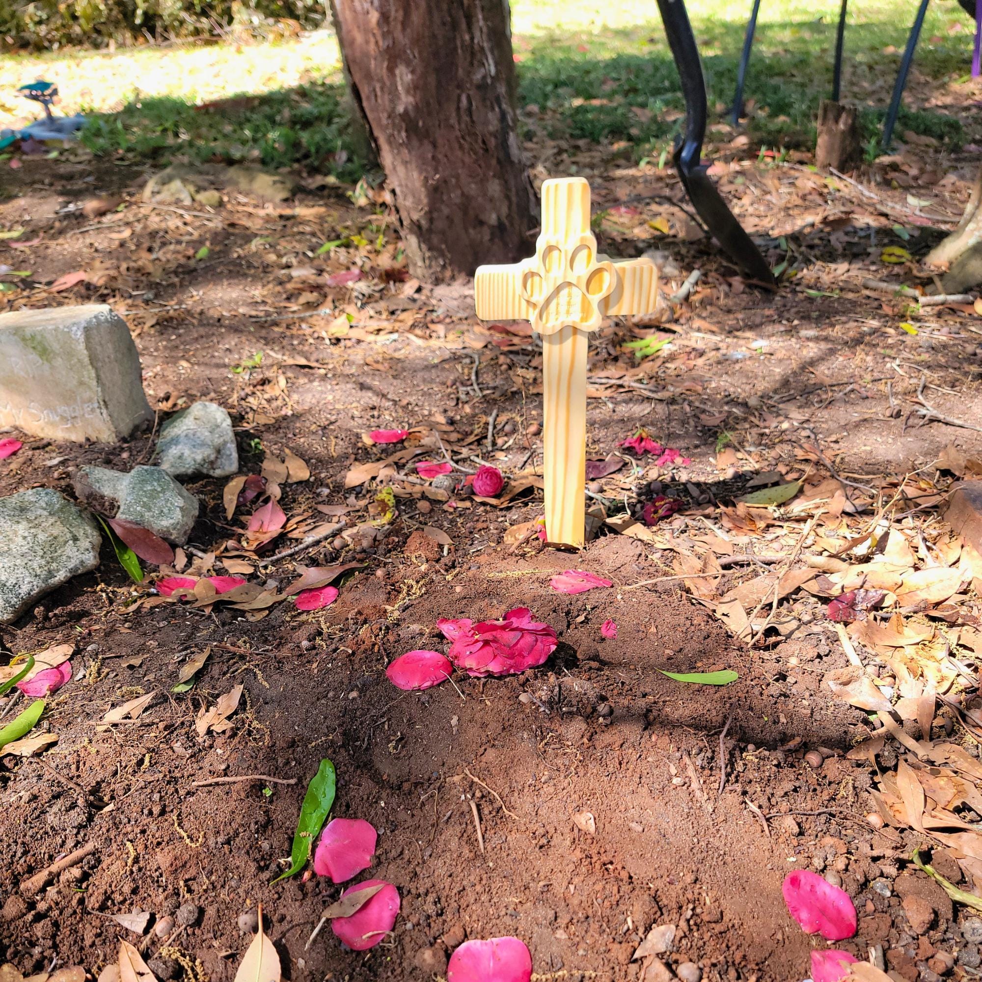 Memorial Pet Cross CNC Files, Paw Print and Custom Text, DXF and STL Digital Download image 4