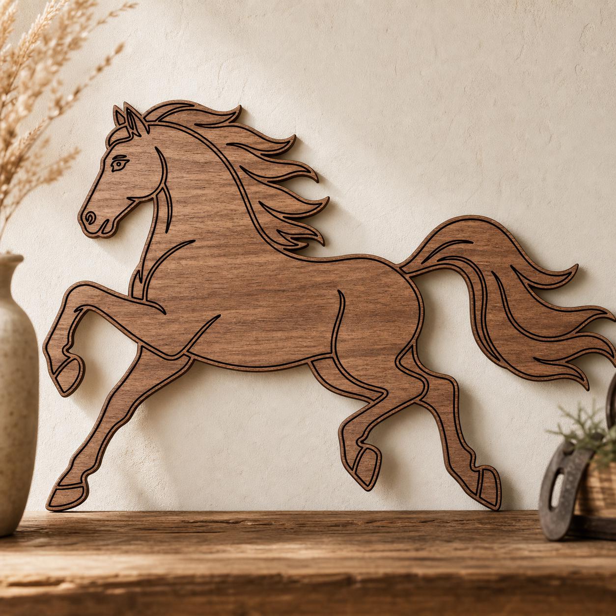 Horse SVG DXF Bundle, 4 CNC Cut Files for Laser, Router, Glowforge, Cricut