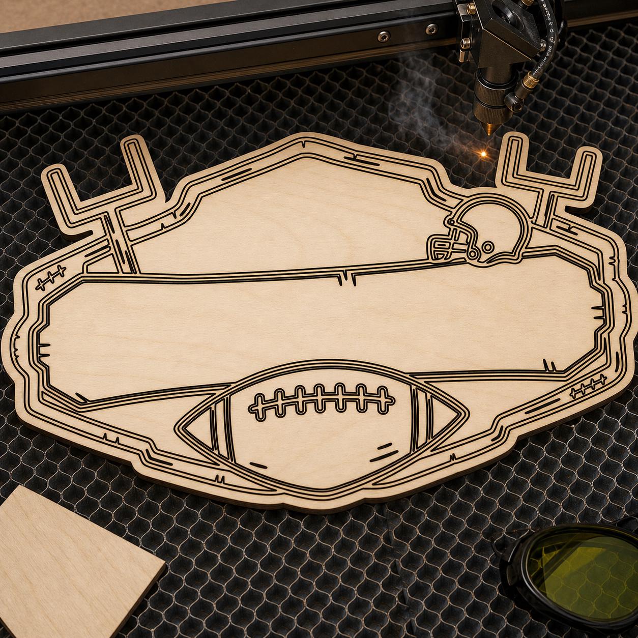 Football Frame Sign SVG DXF Bundle, 4 CNC Cut Files for Laser, Router, Glowforge, Cricut image 3