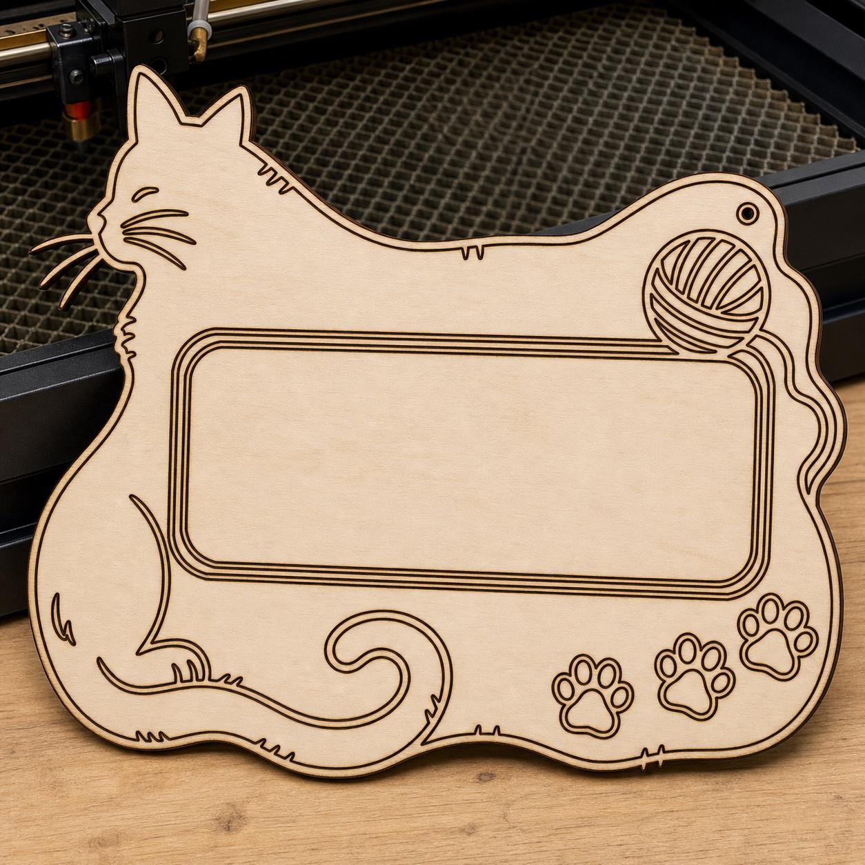 Cat Frame Sign SVG DXF Bundle, 4 CNC Cut Files for Laser, Router, Glowforge, Cricut image 4