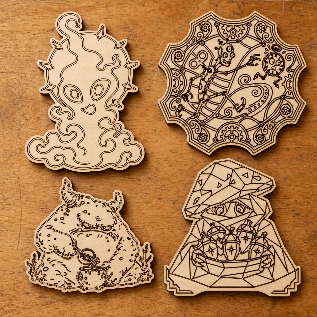 Strange Monster Portrait SVG DXF Bundle, 4 CNC Laser Cut Files image 2