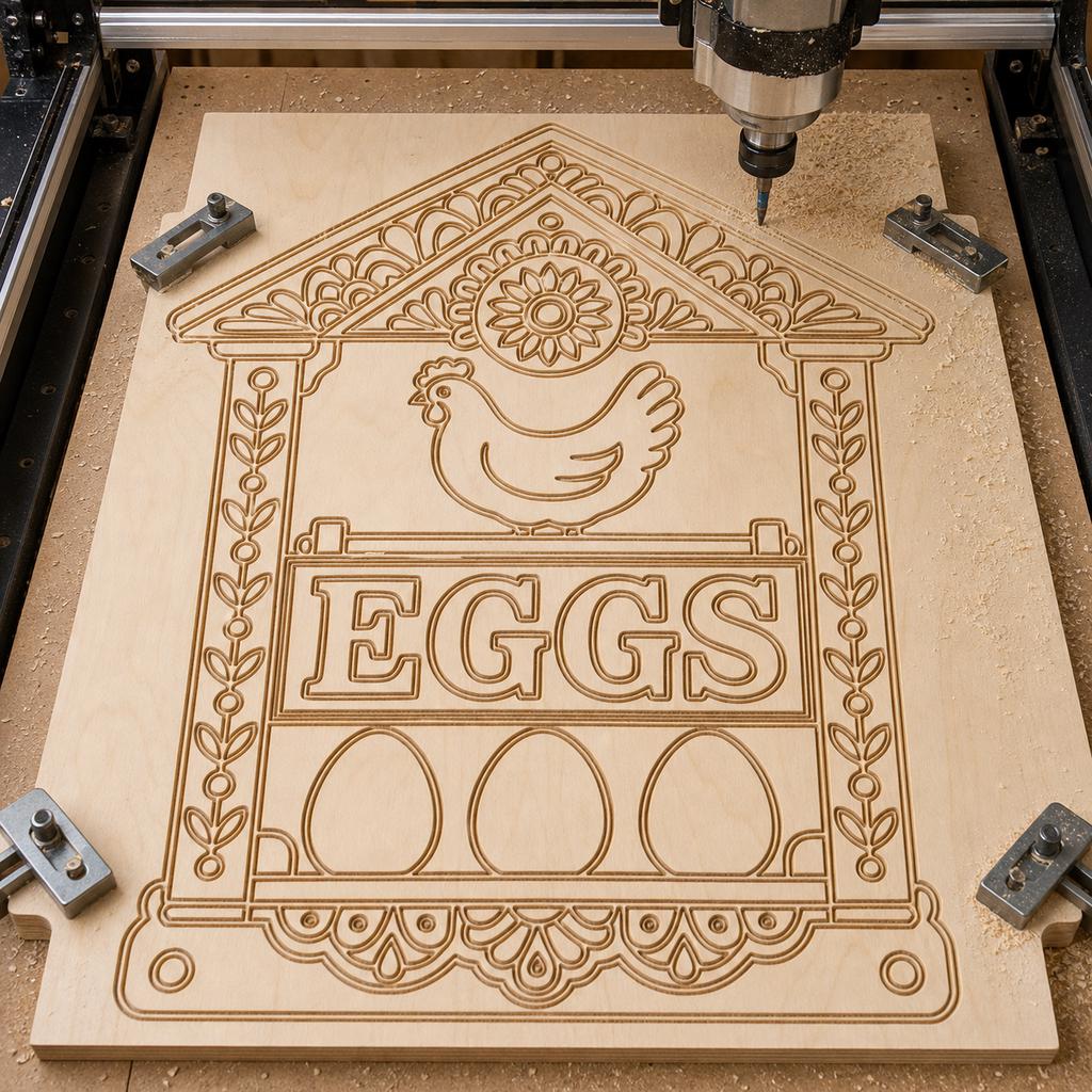 Chicken Coop Sign SVG DXF Bundle, 4 CNC Cut Files for Laser, Router, Glowforge, Cricut image 4