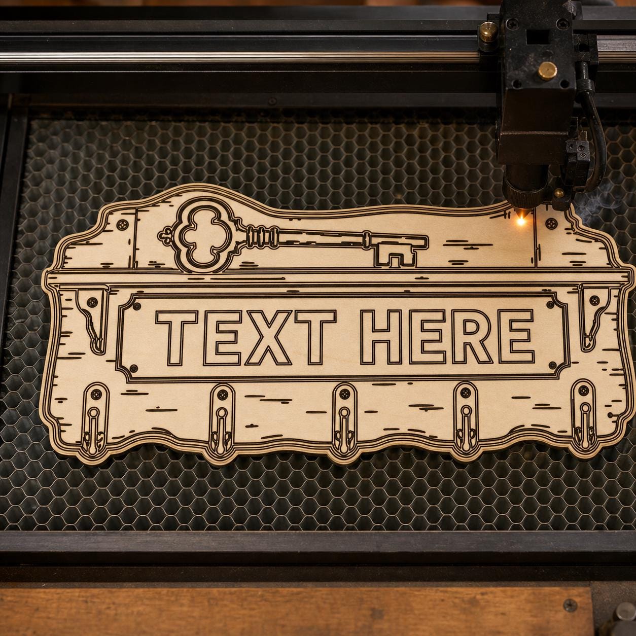 Coat Rack Sign SVG DXF Bundle, 4 CNC Cut Files for Laser, Router, Glowforge, Cricut image 5