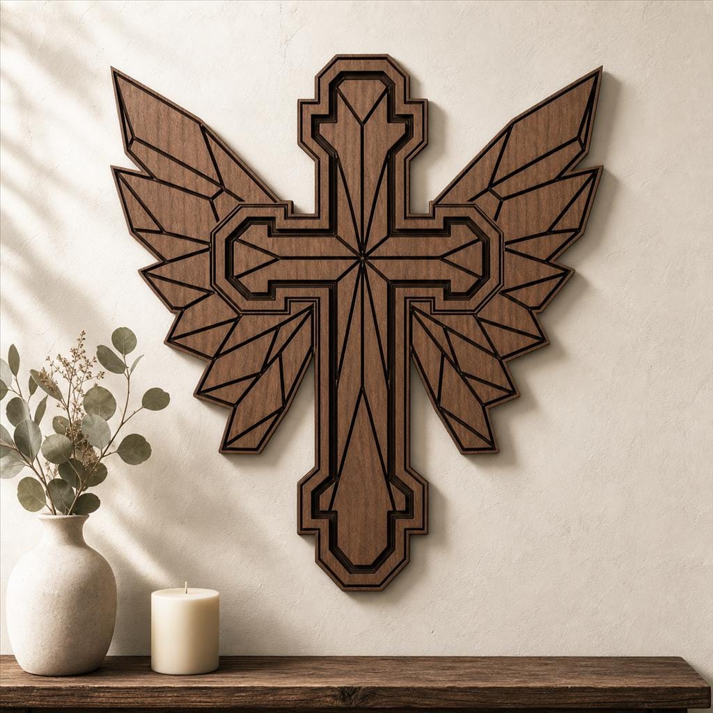 Memorial Cross SVG DXF Bundle, 4 CNC Cut Files for Laser, Router, Glowforge, Cricut image 5