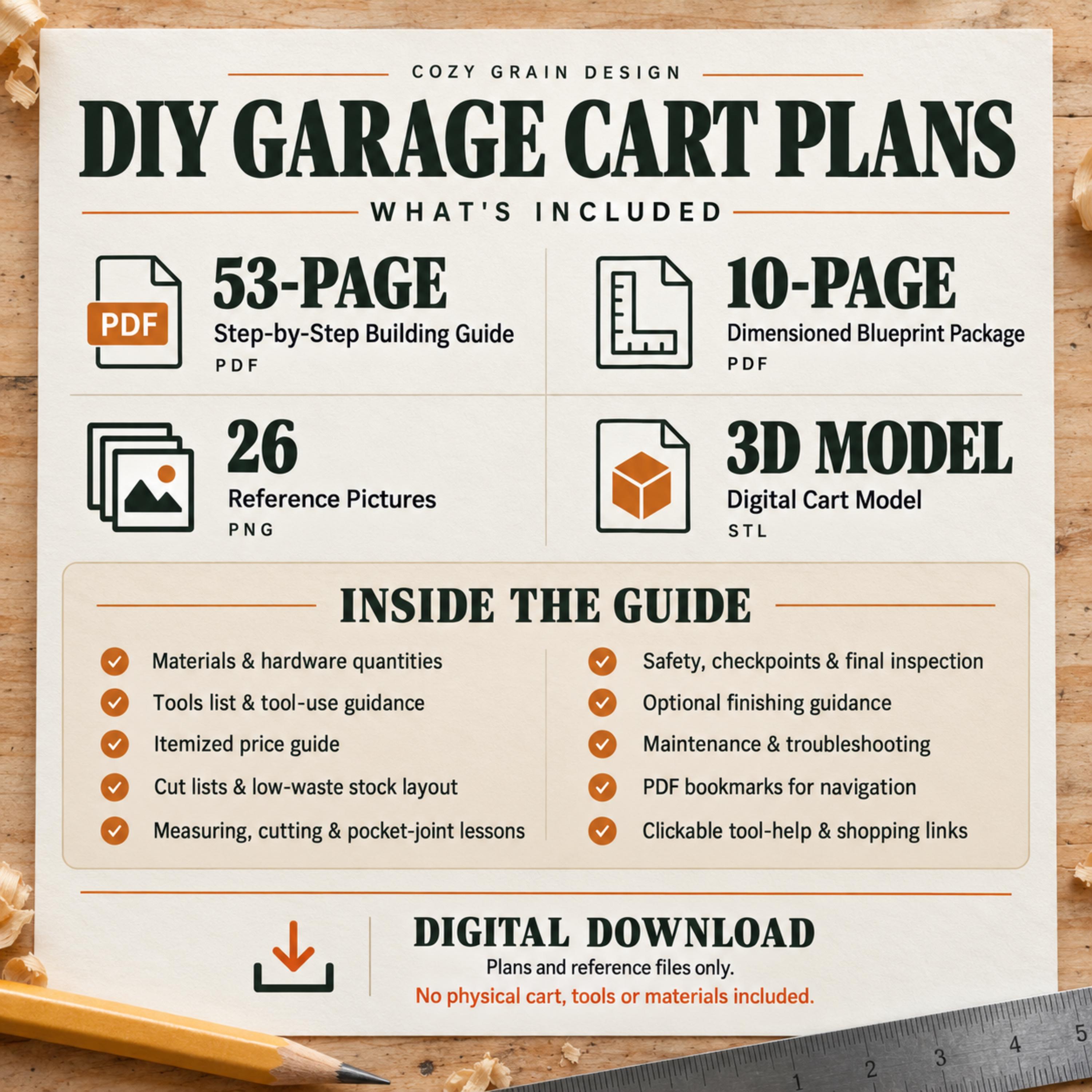 Garage Cart DIY Plans | 3-Level Rolling Workshop Storage | All Terrain image 4