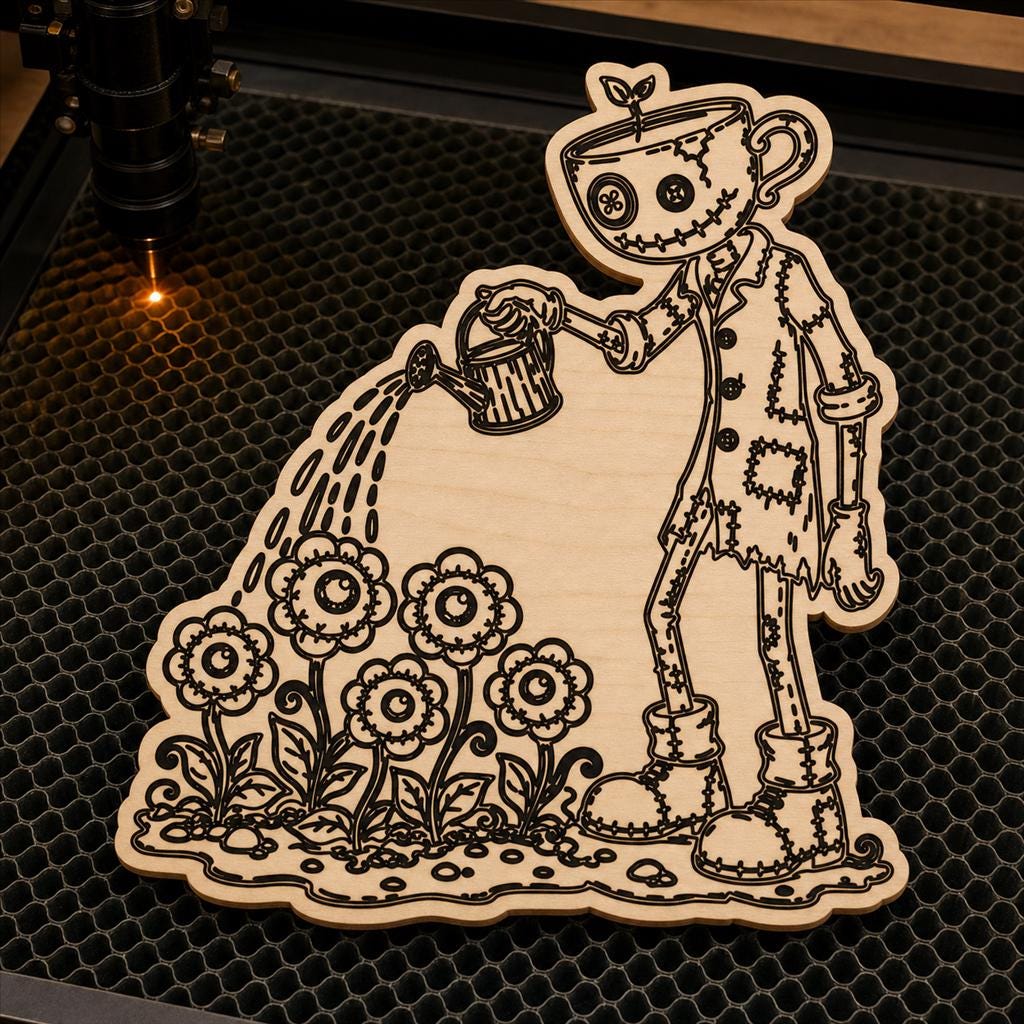 Strange Monster Portrait SVG DXF Bundle, 4 CNC Laser Cut Files