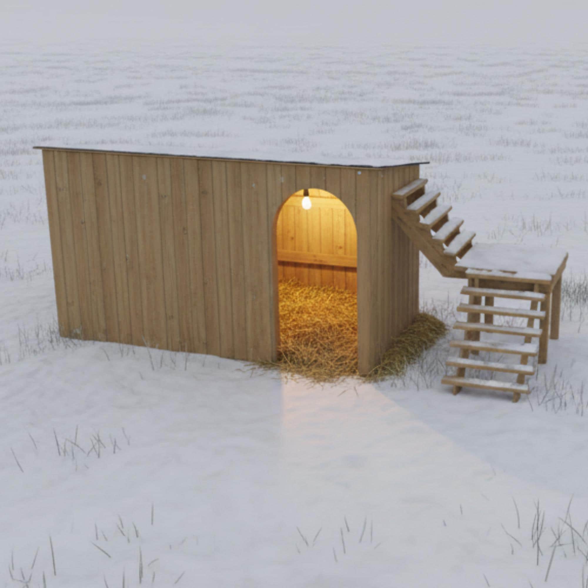 Goat Shelter Plans 12x5x7 PDF, Backyard Farm Build Guide with Stairs and 3D STL Model Digital Download image 9