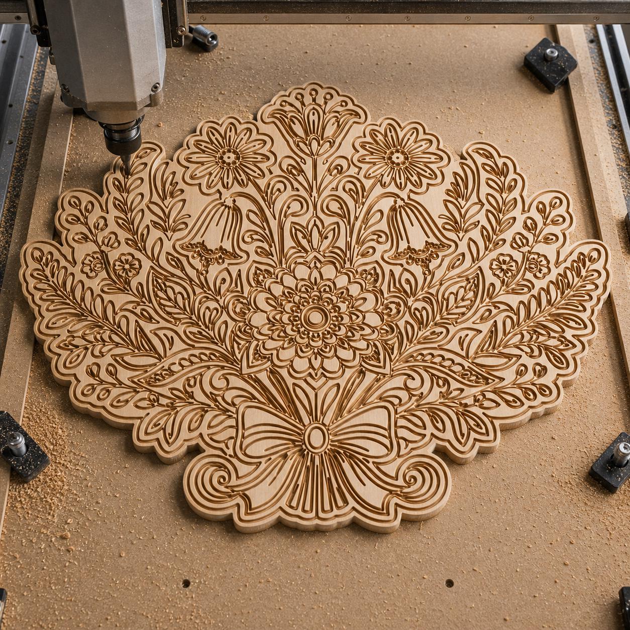 Floral Wall Art SVG DXF Bundle, 4 CNC Cut Files for Laser, Router, Glowforge, Cricut image 5