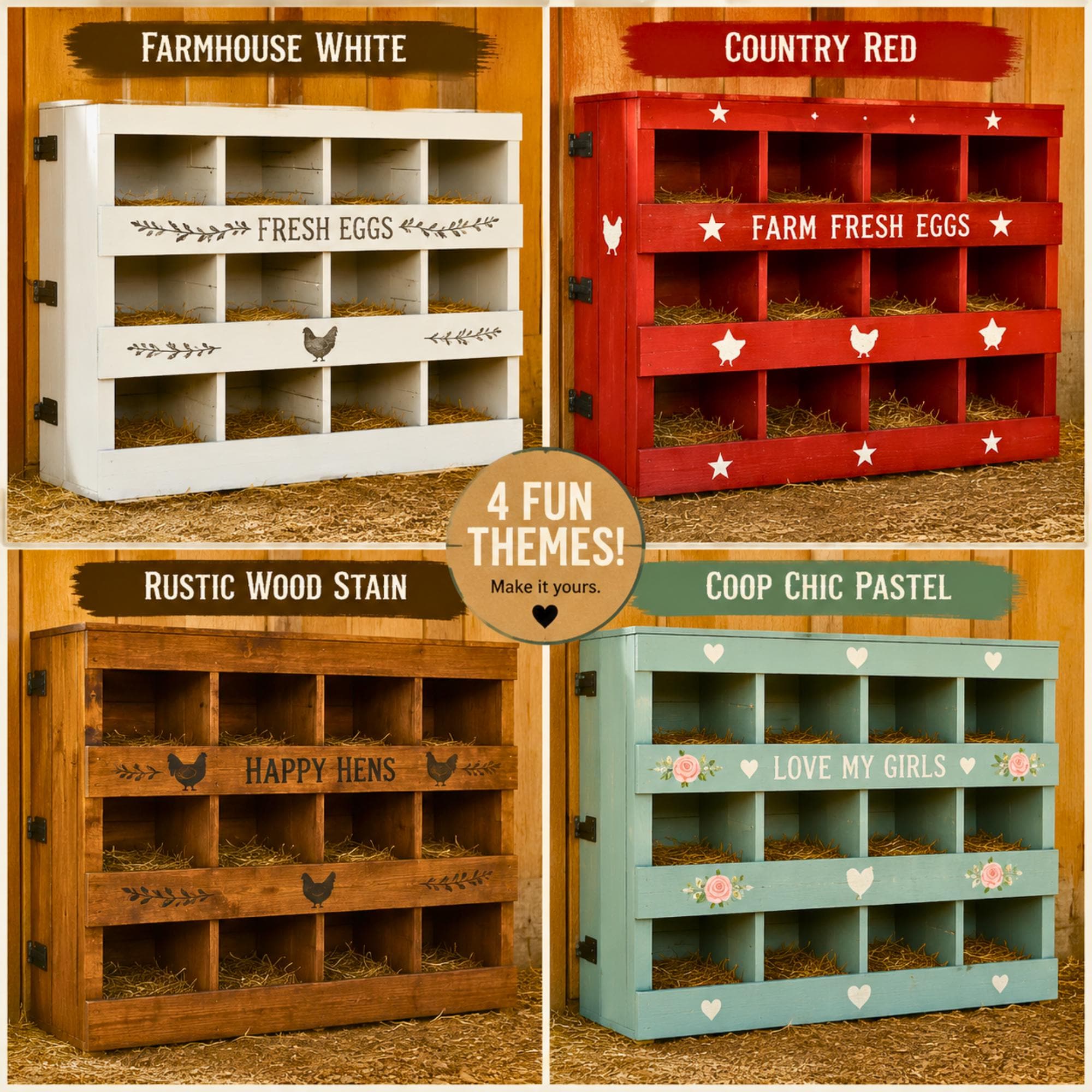 12-Hen Nesting Box Plans, Rear Access Egg Collection Build Guide (PDF Download) image 2