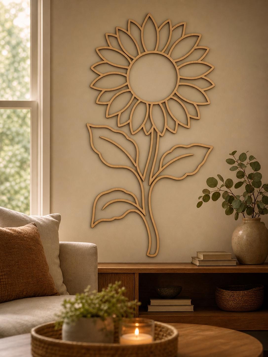 Floral Wall Art DXF SVG Bundle, 4 CNC Cut Files, Laser Engraving, Router, Glowforge, Cricut, Digital Download image 2