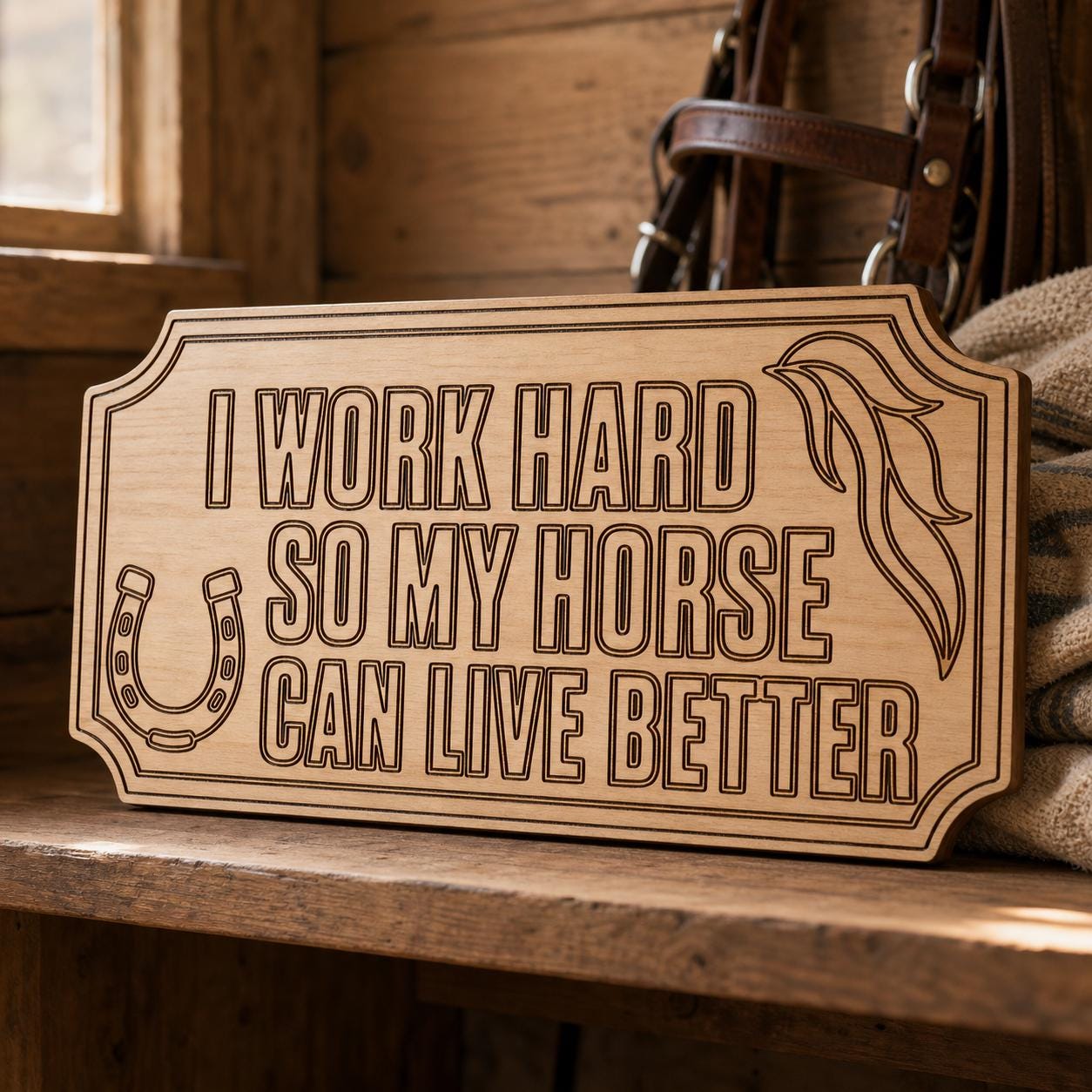 Funny Horse Quote Sign SVG DXF Bundle, 4 CNC Cut Files for Laser, Router, Glowforge, Cricut image 2