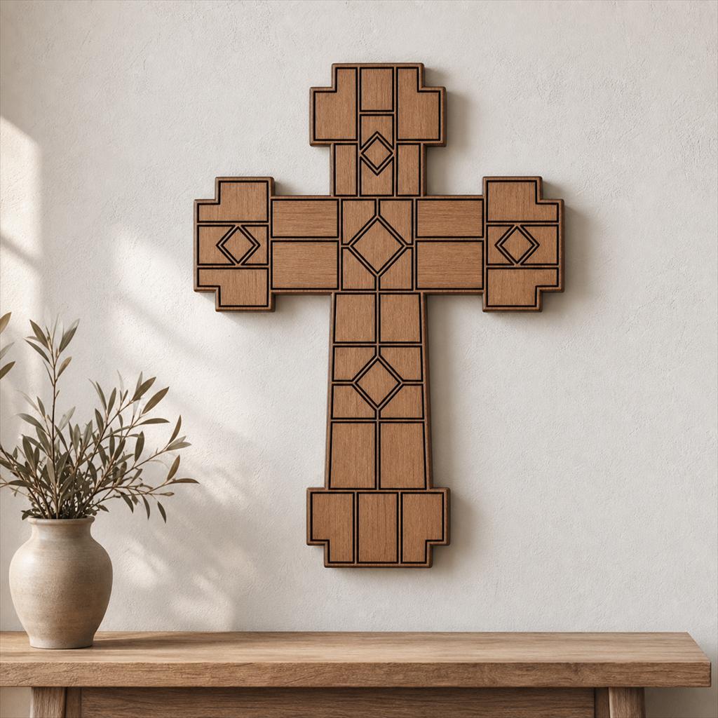 Wall Cross SVG DXF Bundle, 4 CNC Laser Cut Files
