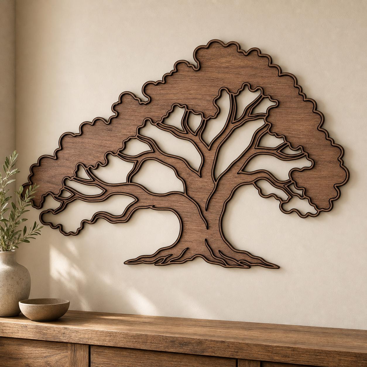 Tree Family Tree Wall Decor Cut File Bundle SVG DXF Bundle, 4 CNC Cut Files for Laser, Router, Glowforge, Cricut