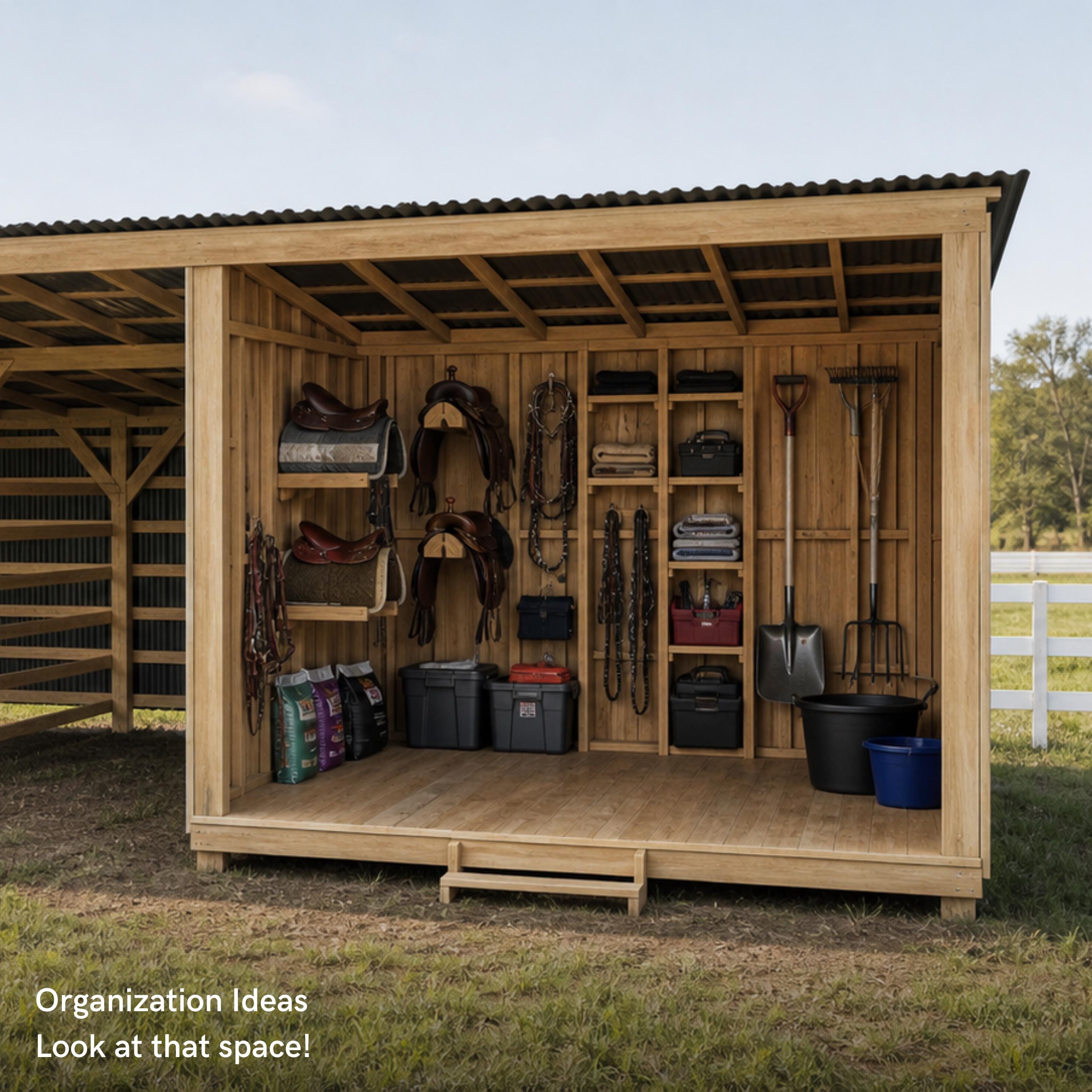 36x24x10 Pole Barn and 12x12 Tack Room Plans | Digital Building Guide Bundle image 6