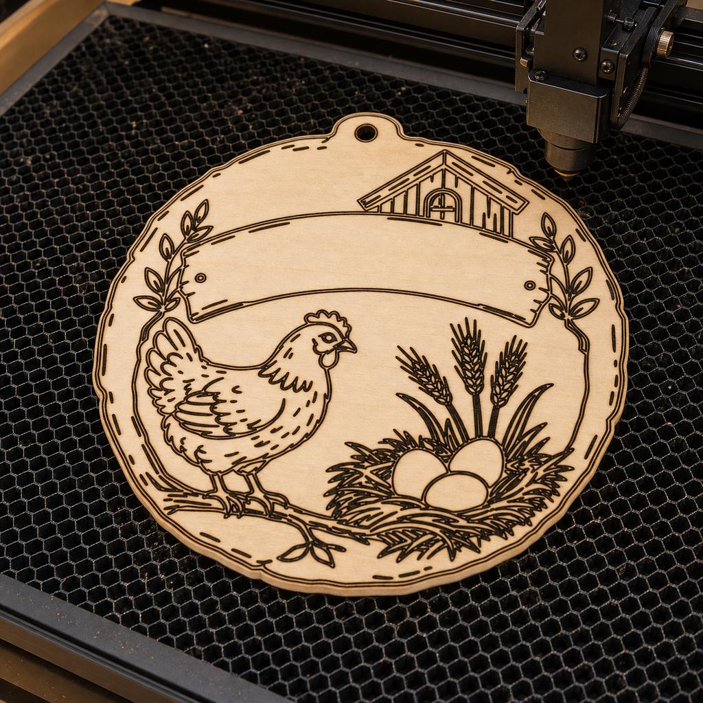 Chicken Coop Sign SVG DXF Bundle, 4 CNC Laser Cut Files image 5