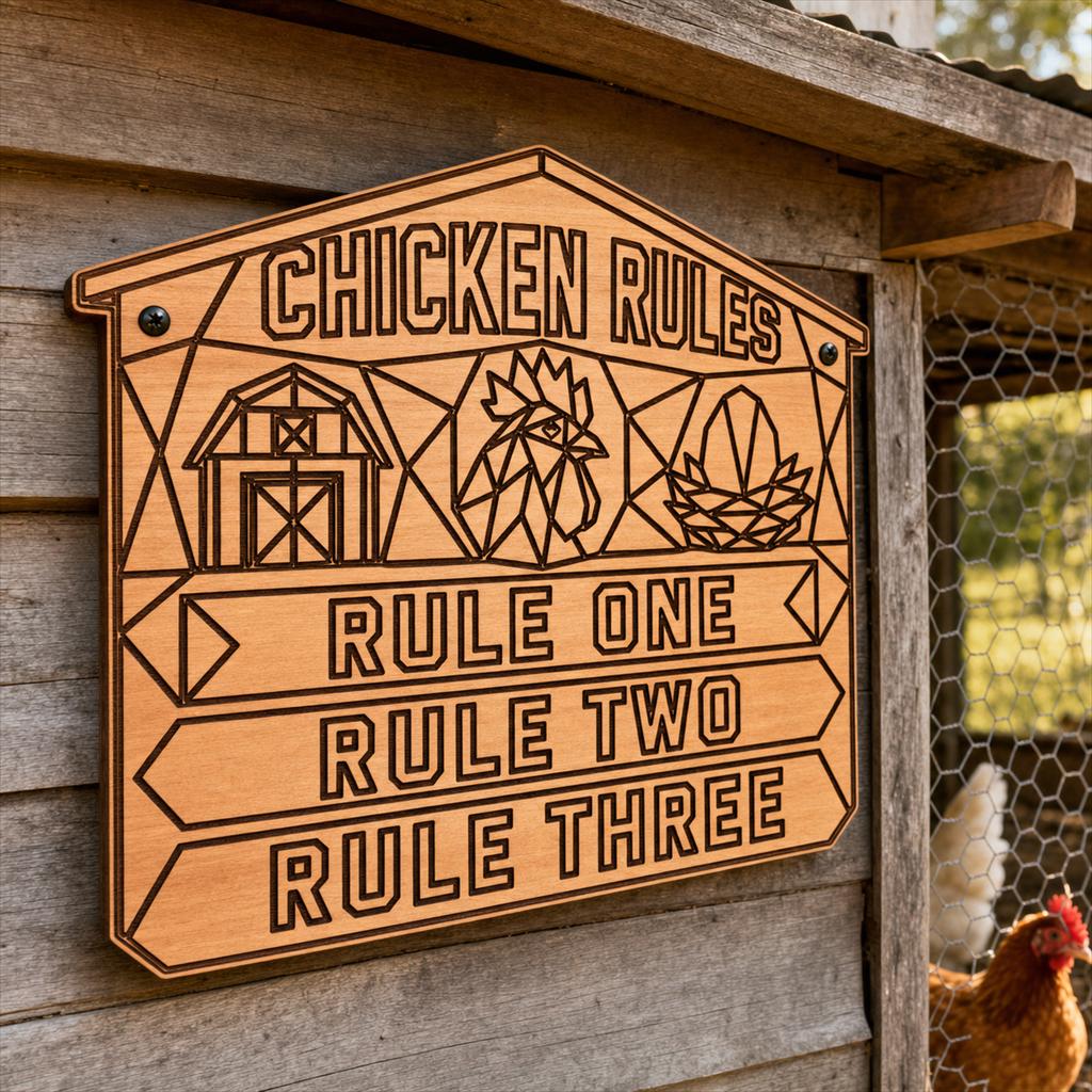 Chicken Coop Sign SVG DXF Bundle, 4 CNC Cut Files for Laser, Router, Glowforge, Cricut image 5