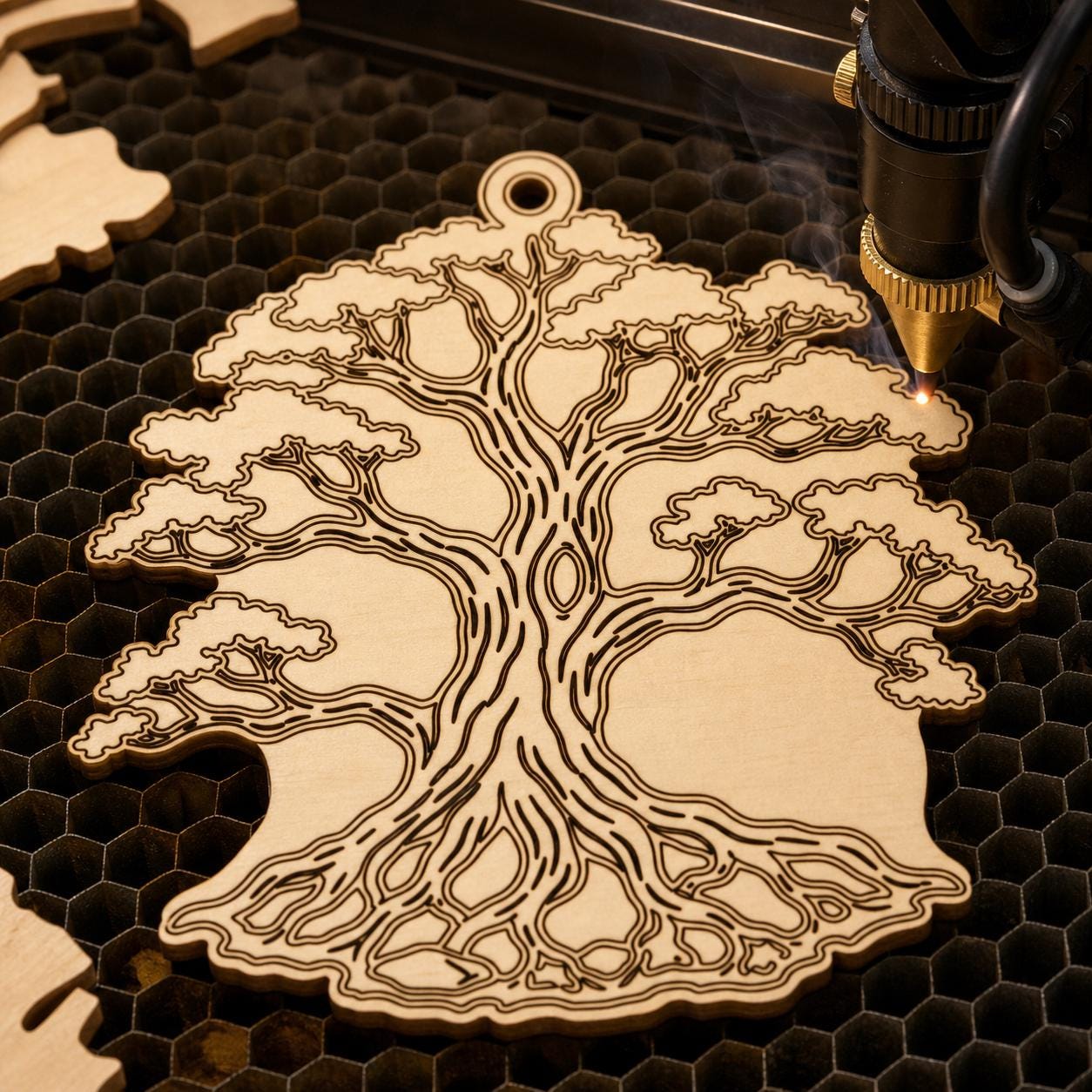 Tree Seasonal Tree Ornament Cnc Design Set SVG DXF Bundle, 4 CNC Cut Files for Laser, Router, Glowforge, Cricut image 4