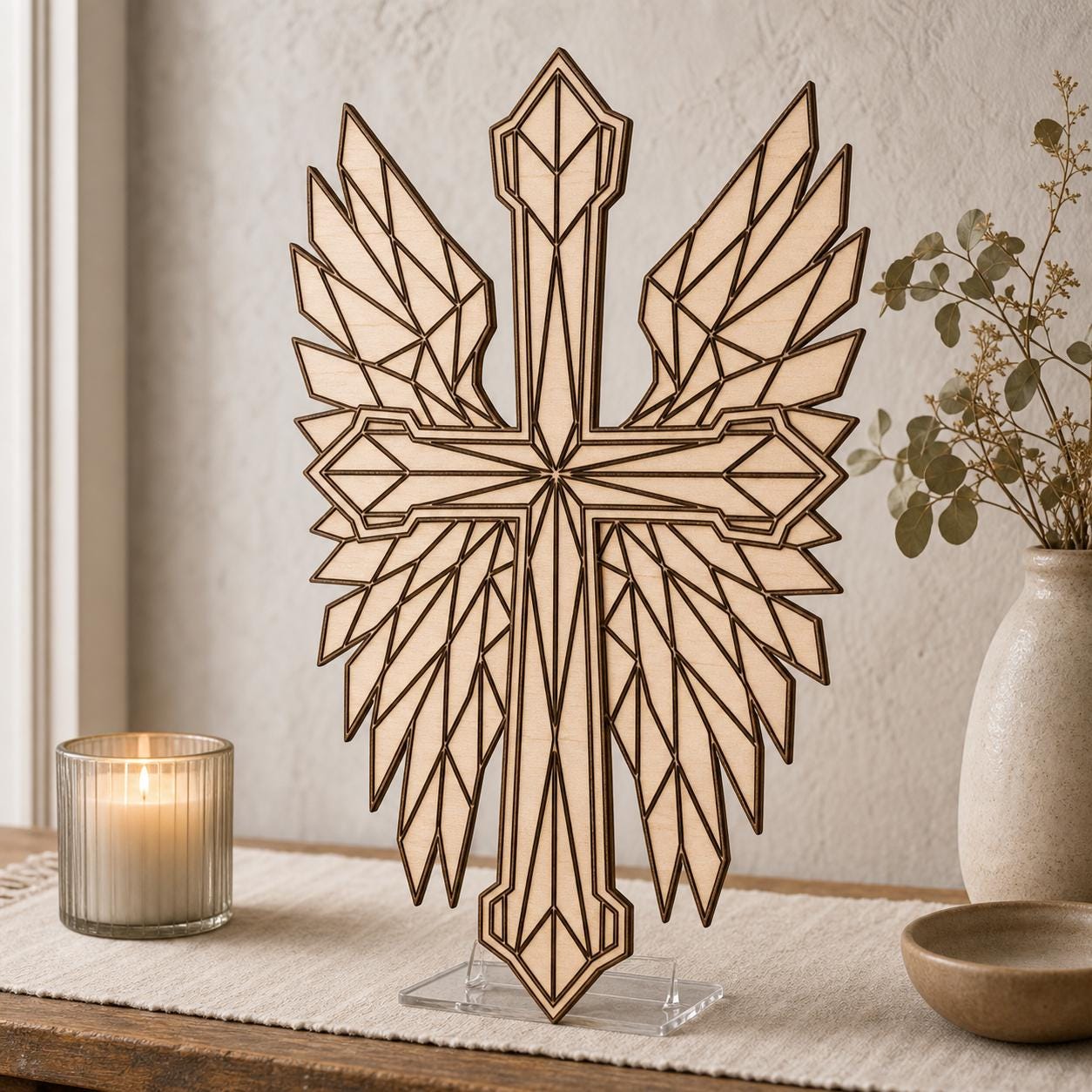 Memorial Cross SVG DXF Bundle, 4 CNC Cut Files for Laser, Router, Glowforge, Cricut