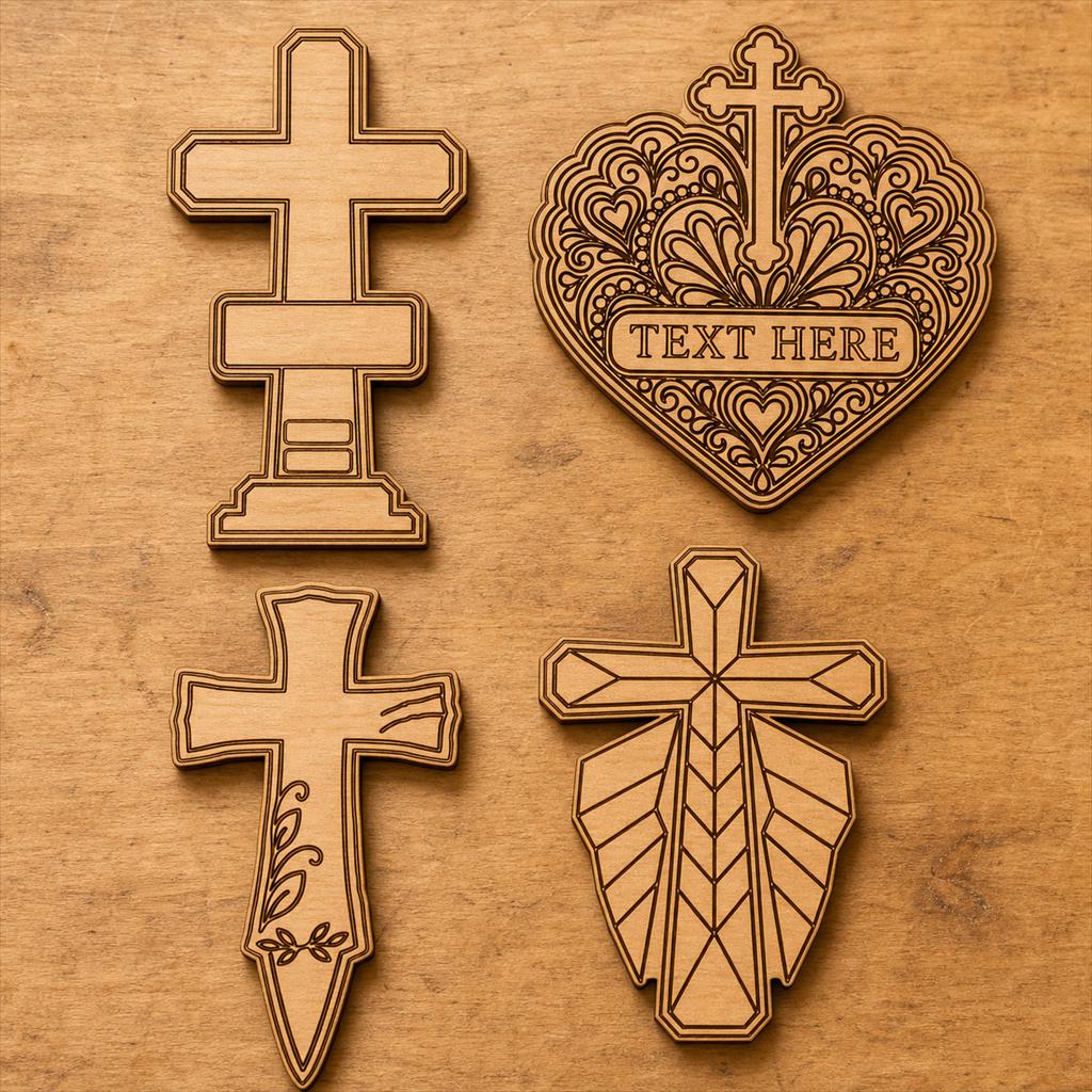 Memorial Cross SVG DXF Bundle, 4 CNC Laser Cut Files image 2