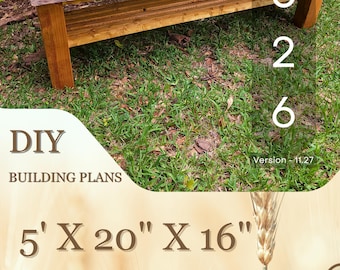 Bench-plannen voor doe-het-zelf schoenen: 5 voet gangbank (digitale download)