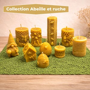 Bijenwas honingraatkaars – Bougie Cire d’Aeille Ruche – Handgemaakte bijenkaars – Natuurlijke honinggeur – Rustieke natuurdecoratie – Gemaakt in Frankrijk