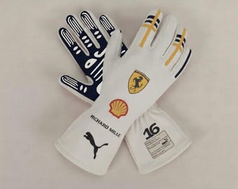 Guantes de carreras inspirados en Charles Leclerc / Simulación y carreras de karts