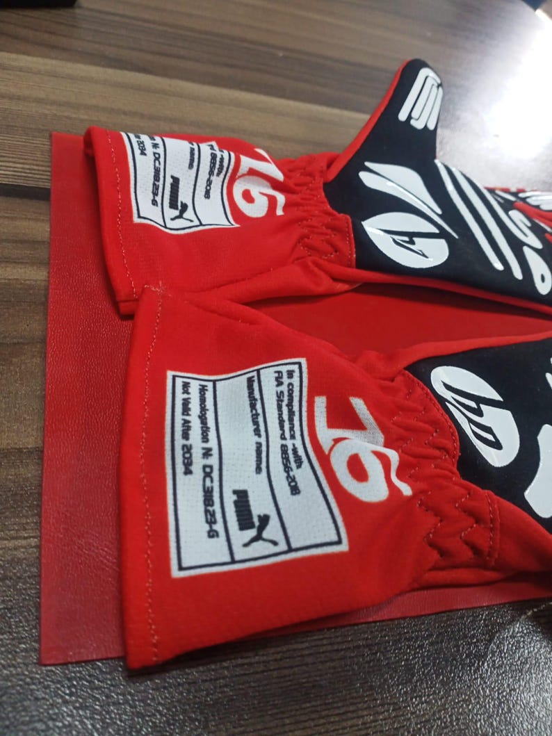 Guantes de carreras inspirados en Charles Leclerc / Simulación y carreras de karts imagen 11