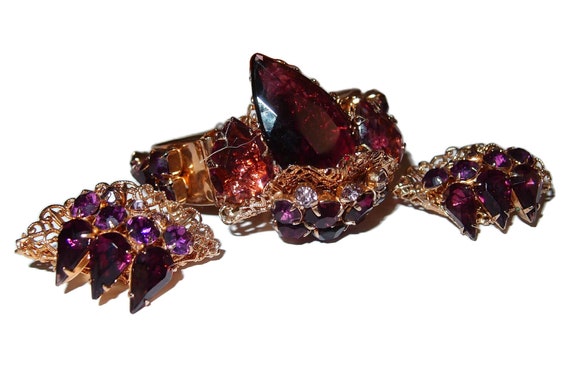 BLOWOUT SALE Outrageous Purple Crystal and Rhines… - image 2