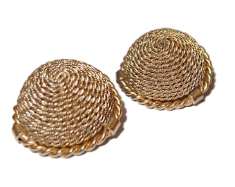 MARINO Italian Domed Gold-tone Clip-on Vintage Earrings