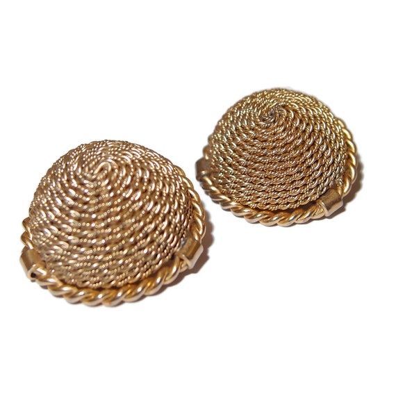 MARINO Italian Domed Gold-tone Clip-on Vintage Earrings Ireland