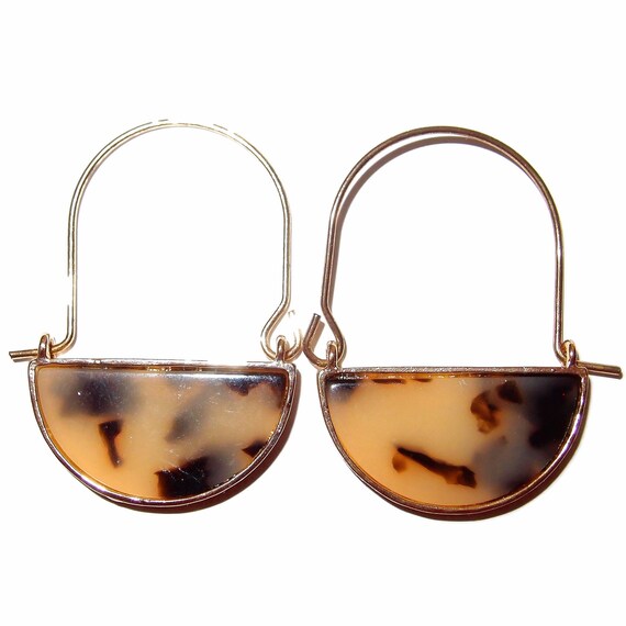 Agate Drop Hoop Hook Earrings - image 2