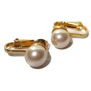Faux Pearl Stud Clip-on Vintage Earrings
