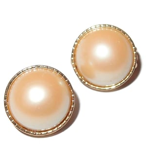 NINA RICCI Faux Pearl Button Vintage Earrings