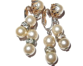 CORO Pearl Rondell Dangle Earrings