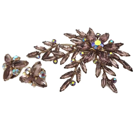 BLOWOUT SALE 4" Spiked Lavender Floral Brooch and… - image 3