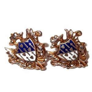 Coat of Arms Shield Screw-back Earrings