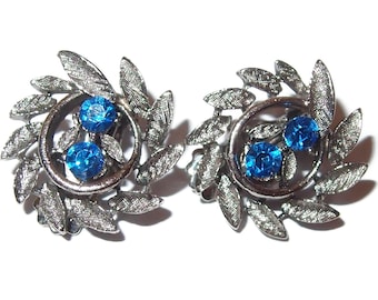 Boucles D'oreilles Vintage Clips Avec 11 Strass - Occasion