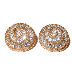 KENNETH LANE Orecchini a clip vintage con strass a spirale