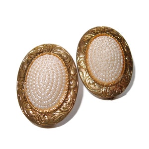 LARGE Faux Pearl Clip-on Earrings