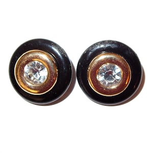 KJL per orecchini AVON con anello nero intercambiabile e strass