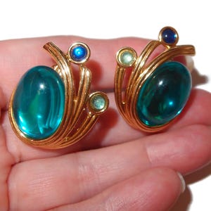 TRIFARI Under the Sea Kunio Matgumoto turquoise cabochonoorbellen