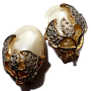 Gorgeous Wrapped Faux Pearl Vintage Earrings