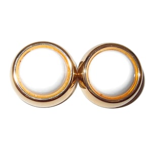 Large Button White Vintage Clip-on Earrings