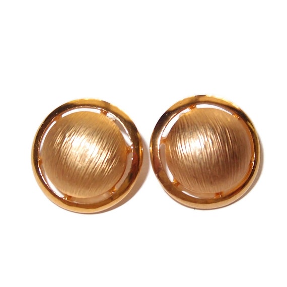 MONET Button Domed Gold-tone Earrings